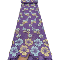 NI.AI Promotion Exceptionnelle : Tissu en Dentelle Cordonnée de Haute Qualité avec Broderie Florale 3D Appliquée pour Robes de Mariée et de Soirée pour Femmes