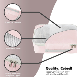 Ensemble de 8 cubes de rangement pour bagages de qualité supérieure avec tissu anti-déchirure, maille respirante, poignées faciles à transporter et fermetures éclair bidirectionnelles fluides - Product Image 4