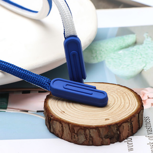 Cordoncino Intrecciato Personalizzato con Logo per Cappuccio, Blu e Bianco <span class=keywords><strong>a</strong></span> <span class=keywords><strong>Righe</strong></span> con Terminali in Plastica, Accessori OEM per Abbigliamento - Product Image 4