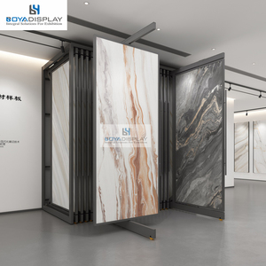 Pull-Out 360 Degree Rotating Decorative <strong>Wall</strong> Panels Ceramic Tile Slab Stone 3d Pvc Marble Sheet <strong>Display</strong> Rack Stand For Showroom - Product Image 2
