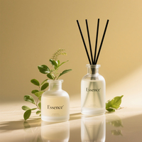 Bouteilles diffuseurs d'arômes en verre transparentes élégantes de 100 ml, 150 ml, 200 ml, vides, avec bâtonnets diffuseurs, vente en gros
