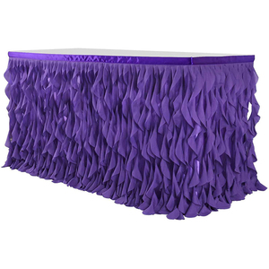 Falda de <span class=keywords><strong>mesa</strong></span> de sauce rizado de <span class=keywords><strong>tul</strong></span> para <span class=keywords><strong>mesa</strong></span> rectangular, falda de Frozen con volantes para boda, Baby Shower, fiesta de cumpleaños - Product Image 5