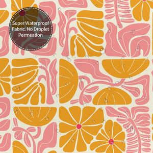 Ohocut Mid Century Modern Abstract Geometric Boho <b>Shower</b> <b>Curtains</b> Cute Pink <b>Yellow</b> Floral Bathroom Decor - Product Image 6