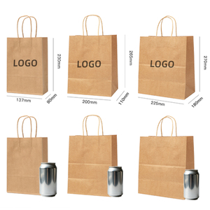 Custom Eco-Friendly Recyclable Biodegradable Waterproof Digital Printing Takeaway Packaging Fast Food Kraft <b>Paper</b> Bags Handles - Product Image 3