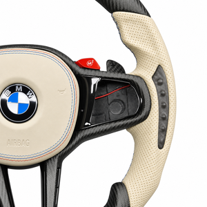 Volant de voiture en cuir perforé M Sport avec bande jaune pour BMW F10 E90 F15 F11 F21 F23 F45 F46 F87 F30 F31 F32 F36 F80 F82 - Product Image 5