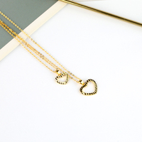 Collier pendentif cœur en argent sterling 925 plaqué or, design creux simple, cadeau de couple minimaliste et tendance pour anniversaire, bijoux