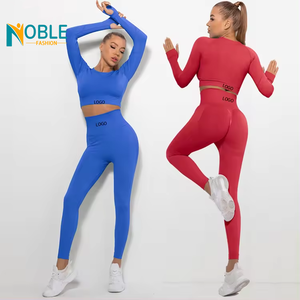 Nuovo allenamento due pezzi in bianco tute Yoga a vita alta abbigliamento sportivo donna Fitness Yoga Set - Product Image 1