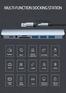 8in1 USB Cハブ USB-A/Type-C両対応 4K HDMI PD充電 RJ45イーサネット USB 3.0 SD/TFカードリーダー ノートPC/MacBook対応 - Product Image 5