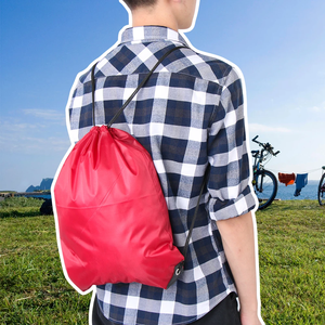 Không thấm nước 210D Nylon <span class=keywords><strong>Polyester</strong></span> dây kéo Ba lô khuyến mại Du lịch phòng tập thể dục Giày Túi mua sắm yếu tố cần thiết - Product Image 3