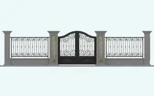 Luxury Double House Garden Security Grill Design Sliding Swing Iron Gate Driveway Gate Entrance Main Wrought Iron Gates Designs