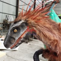 Parc à thème Animatronics Marionnette de dinosaure à épaule réaliste Deinonychus à vendre