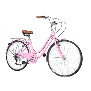 Bicystar Vélo Classique Vintage 24/26 <span class=keywords><strong>Pouces</strong></span> pour Femmes en Acier Haute Carbone Vélo Urbain avec Panier de Vélo de Ville pour Femmes - Product Image 3