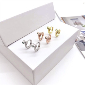 Cobra Earrings <b>Clip</b> On Gold Silver Rose Gold Animal Zodiac Snake Shape <b>Ear</b> <b>Clips</b> Fashion Jewelry Gift - Product Image 1