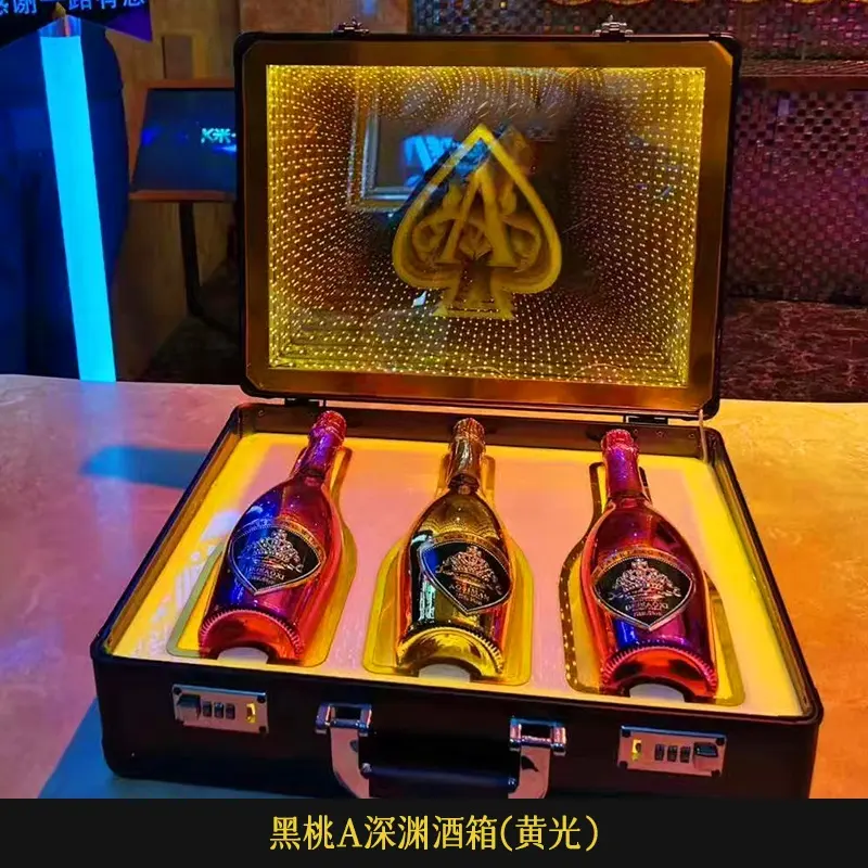 Penyaji Botol Anggur LED Penyaji Layanan Ace Of Spade Glorifier Kotak Pembawa Botol Sampanye untuk KTV Pesta Klub Malam