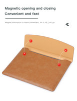 Pochette en cuir magnétique imperméable et fine pour Macbook 11-16 pouces, étui en PU pour Apple Macbook Air Pro