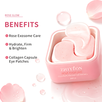 Private Label Onderooggel Pads Hydraterende Oogmasker Vegan Unisex Collageen Roze Roos Exosoom Capsule Oogpatches