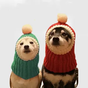새로운 디자인 크리스마스 애완 동물 개 산타 빨간 모자 애완 동물 머리 덮개 액세서리