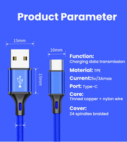 Cable USB corto portátil de 25cm tipo C/Micro, transferencia de datos de carga rápida para iPhone 15 para Xiaomi para Huawei para teléfono móvil Samsung