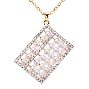 Joyería de Cobre Chapada en Oro de 14k al por Mayor, Oro Real, Accesorios de Abacus para Transmisiones en Vivo de Celebridades de Internet, Colgantes y Dijes de Perlas - Product Image 5