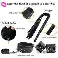Vente flash Amazon - Ensemble de bondage en cuir BDSM 11 pièces, kits de contention, jouets sexuels pour femmes et couples