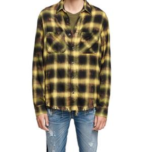 เสื้อเชิ้ตแฟลนเนลลายสก็อตดีไซน์เนอร์แฟชั่นผู้ชายคุณภาพสูงแบบใหม่ขายส่งตามสั่ง - Product Image 6