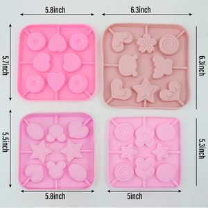 Juego de Moldes de Silicona para Piruletas, 4 Piezas, Forma de Corazón, Estrella, Mariposa y Flor, Herramientas para Pasteles No Tóxicas para Hacer Dulces - Product Image 2