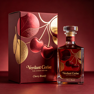 Factory Direct Custom Folding Paper Box Gold Foil Artisan <strong>Cherry</strong> Brandy Fruit <strong>Liqueur</strong> Retail Packaging Case - Product Image 1
