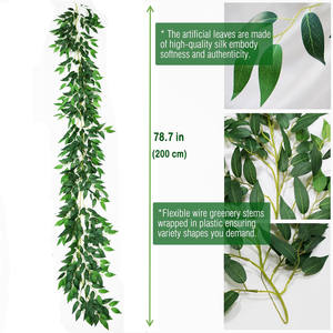 Haute qualité en gros en vrac 200cm Faux verdure feuilles de saule rotin pliable vigne de saule artificielle pour la décoration de la maison de mariage - Product Image 2