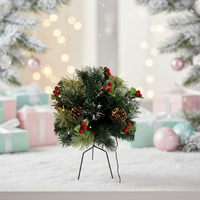 Vorbeleuchteter Hochwertiger Künstlicher Fichten-Weihnachtsbaum LED-Display-Bildschirm Warmweiß Batteriebetrieben Outdoor Stehend Wetterfest