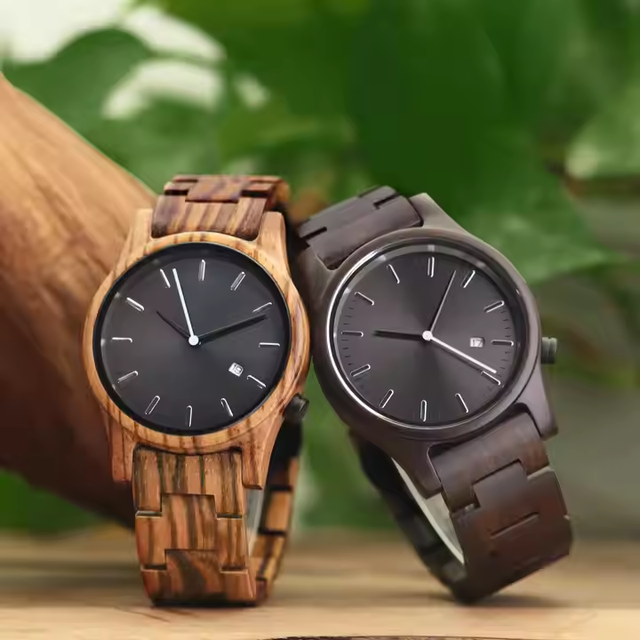 Men Wood Watch Daily Waterproof Wristwatch Quartz Clock ECO Friendly Wood Watch for Men Women