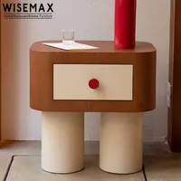 WISEMAX ריהוט יוקרה ריהוט לחדר שינה מעץ מלא מיטת צד שולחן מודרני שידה פינת שולחן עם מגירה