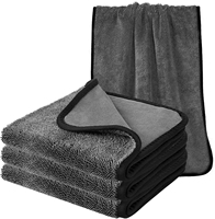 Serviette ultra-épaisse personnalisée 1600 g/m² 50x70 cm, double face, ourlet à boucle, haute absorption, sans danger pour la peinture, pour l'entretien automobile