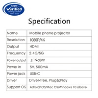 4k TV Stick 1080P Mirascreen Wifi Display Dongle sans fil HDMI Dongle 2.4G 5G Cast Mirror Screen Wireless Wifi Display Dongle