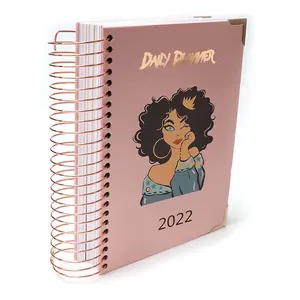 Benutzer definierte günstigere Preis A5B5 Blatt Wöchentlich Monatlich rosa Cover Frauen Mädchen Chef Geschenk Notebooks Journal Agenda Planer