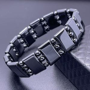Pulsera de hematita negra al por mayor de CAMAZ, pulsera de Terahertz con piedras preciosas de cristal natural y cuentas de imán energético para hombre - Product Image 5