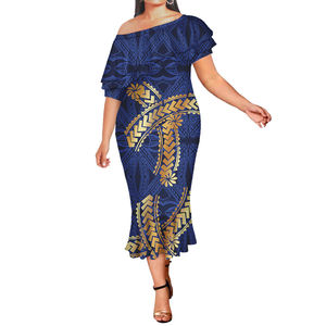 Pacific Island Pakaian Ukuran Plus Fishtail Poncho Gaun Elegan dari Bahu Gaun Malam <span class=keywords><strong>Prom</strong></span> Gaun Formal - Product Image 4