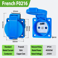 Prise murale industrielle universelle bleue IP44 étanche en matériau PC, connecteur d'alimentation CN AU EU US UK 250V 10A/16A