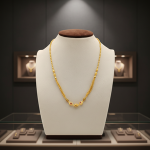 Collar de Oro Amarillo con Múltiples Hilos de Dokiyu, Adornado con Rubíes y Diamantes, Joyería Fina Sofisticada en Capas para Mujer - Product Image 2