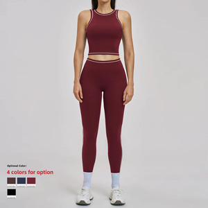 Nuevo Conjunto de Yoga de Primavera, Color <span class=keywords><strong>Nude</strong></span>, Ajustado, Antideslizante, Transpirable, de 2 Piezas, para Correr al Aire Libre y Hacer Ejercicio, Modelo 3562 - Product Image 3