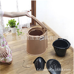 Asiento de inodoro portátil de plástico de 43 cm x 39 cm x 35 cm para adultos, ancianos, embarazadas, uso en interiores - Product Image 5