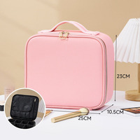 Trousse de Maquillage Transfrontalière avec Lumière LED et Miroir Grande Capacité Portable Professionnelle Double Couche