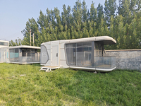Maison capsule préfabriquée moderne extensible, cabine mobile modulaire avec salle de bain et cuisine, écologique pour le glamping et les touristes