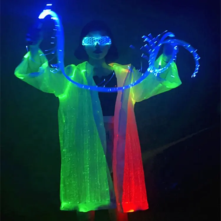 Leuchtendes Glasfaser tuch für Kleidung Music Festival Luminous Fiber Optic Rave Led Kleidung