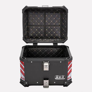 MOXINGKE Boîte à bagages en alliage d'aluminium noir 45L pour moto et véhicule électrique, boîte de rangement pour casque robuste et verrouillable, applicable aux <span class=keywords><strong>ADV</strong></span> - Product Image 2