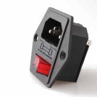 Conector de Enchufe de Corriente Alterna IEC LZ-14-F12 con Fusible, Conexión Eléctrica Estándar Industrial con Puesta a Tierra, 250V 10A 3