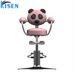 Foshan Kisen muebles <span class=keywords><strong>barber</strong></span>ía peluquería equipo de peluquería forma de <span class=keywords><strong>Panda</strong></span> lindo Rosa niñas niños Silla de peluquero para niños - Product Image 2