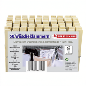 BRSTENMANN Pinzas para Ropa, 50 Piezas, Pinzas de Madera Resistentes a la Intemperie - Product Image 3