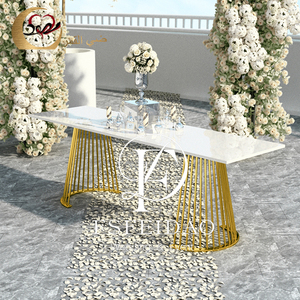 Luxury Modern Stainless Steel & MDF Dining Table for Wedding Banquet Hotel Events-Dining Room Furniture - Product Image 2