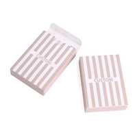 Cartes à Jouer Personnalisées Rayées Rose et Blanc, Jeu de Cartes en Papier Noir 310g pour Cadeaux, Mariages et Fêtes
