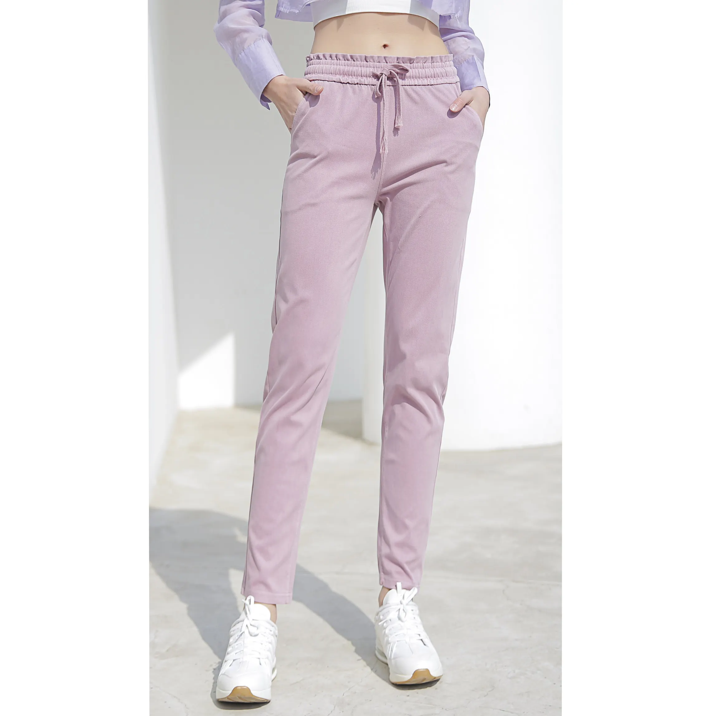 Comfortable breathable casual pants Harem women's pants straight all-match high waist trousers women's large size